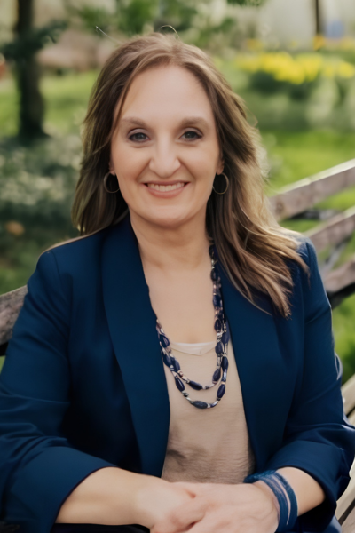 Linda Bailey in a blue blazer